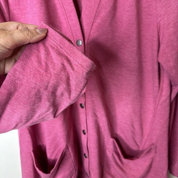 Logo by Lori Goldstein Cardigan Women’s Large Pink Pockets Snap Up - Picture 4 of 11